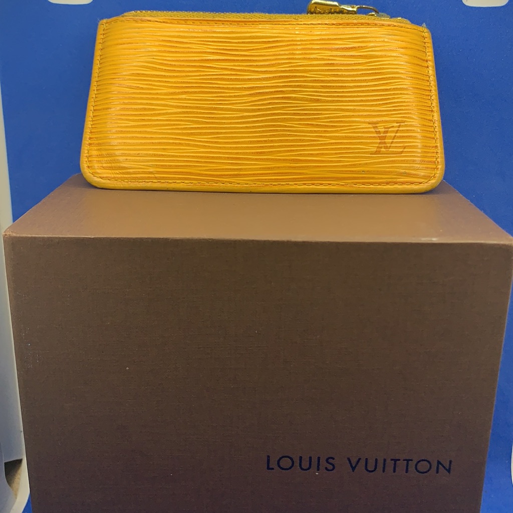 Louis Vuitton Vintage Epi Coin Pouch Wallet Yellow Purple